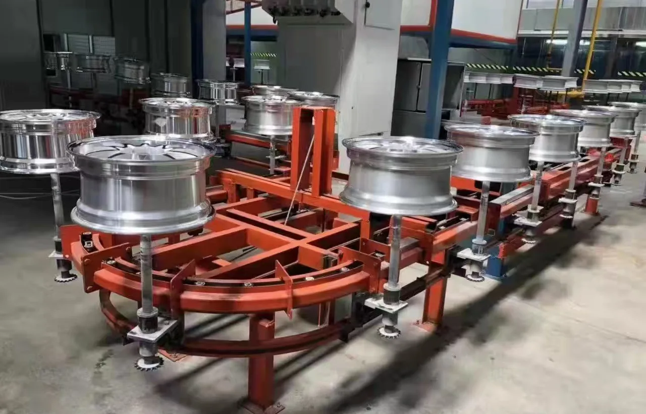 Wheel hub coating line