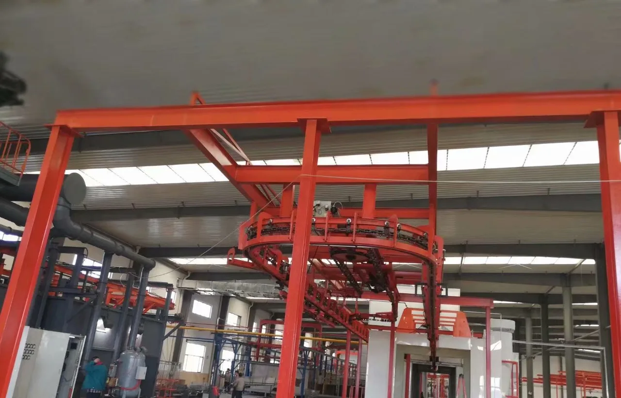 Agricultural machinery product powder coating line